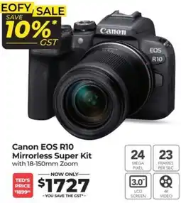Teds Cameras Canon EOS R10 Mirrorless Super Kit offer