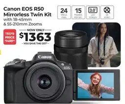 Teds Cameras Canon EOS R50 Mirrorless Twin Kit offer