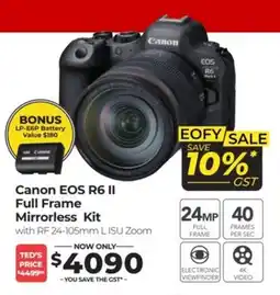 Teds Cameras Canon EOS R6 II Full Frame Mirrorless Kit offer