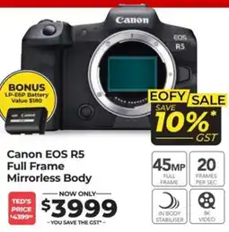 Teds Cameras Canon EOS R5 Full Frame Mirrorless Body offer