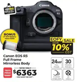 Teds Cameras Canon EOS R3 Full Frame Mirrorless Body offer