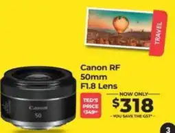 Teds Cameras Canon RF 50mm F1.8 Lens offer