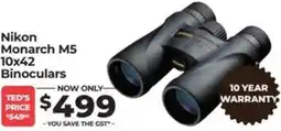 Teds Cameras Nikon monarch m5 10x42 binoculars offer