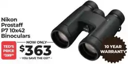 Teds Cameras Nikon prostaff p7 10x42 binoculars offer