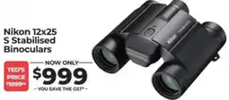 Teds Cameras Nikon 12x25 s stabilised binoculars offer