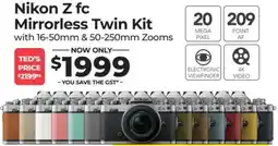 Teds Cameras Nikon z fc mirrorless twin kit offer
