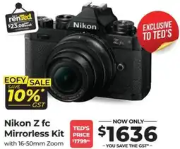 Teds Cameras Nikon z fc mirrorless kit offer