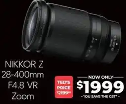 Teds Cameras Nikkor z 28-400mm f4.8 vr zoom offer