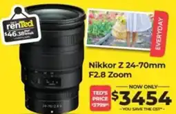 Teds Cameras Nikkor z 24-70mm f2.8 zoom offer