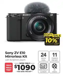 Teds Cameras Sony ZV E10 Mirrorless Kit offer