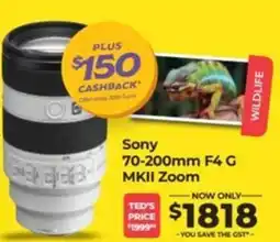 Teds Cameras Sony 70-200mm F4 G MKII Zoom offer