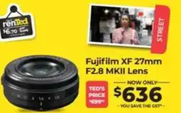 Teds Cameras Fujifilm XF 27mm F2.8 MKII Lens offer