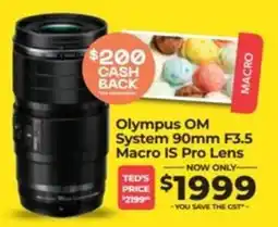 Teds Cameras Olympus OM System 90mm F3.5 Macro IS Pro Lens offer