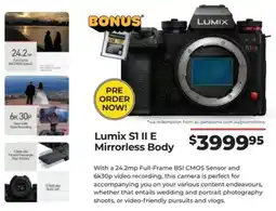 Teds Cameras Lumix S1 II E Mirrorless Body offer