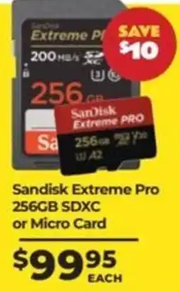 Teds Cameras Sandisk Extreme Pro 256GB SDXC or Micro Card offer
