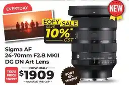 Teds Cameras Sigma AF 24-70mm F2.8 MKII DG DN Art Lens offer