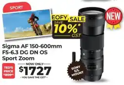 Teds Cameras Sigma AF 150-600mm F5-6.3 DG DN OS offer