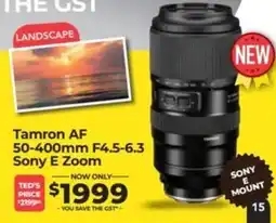 Teds Cameras Tamron AF 50-400mm F4.5-6.3 Sony E Zoom offer
