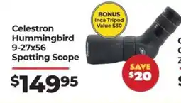 Teds Cameras Celestron Hummingbird 9-27x56 Spotting Scope offer