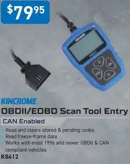 Kincrome KINCROME OBDII/EOBD Scan Tool Entry offer