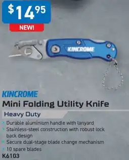 Kincrome KINCROME Mini Folding Utility Knife Heavy Duty offer