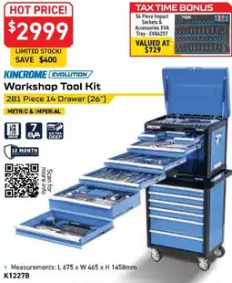 Kincrome KINCROME EVOLUTION Workshop Tool Kit offer
