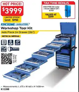 Kincrome KINCROME EVOLUTION Workshop Tool Kit offer