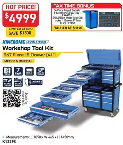Kincrome KINCROME EVOLUTION Workshop Tool Kit offer