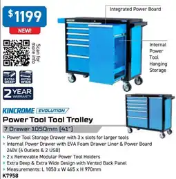 Kincrome KINCROME EVOLUTION Power Tool Tool Trolley offer