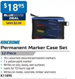 Kincrome KINCROME PHILLIPS Permanent Marker Case Set 12 Piece offer