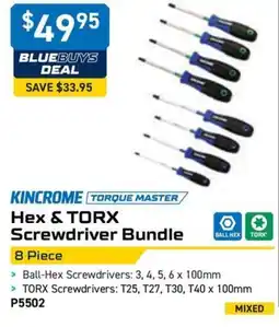 Kincrome KINCROME TORQUE MASTER Hex & TORX Screwdriver Bundle BALL HEX TORX offer