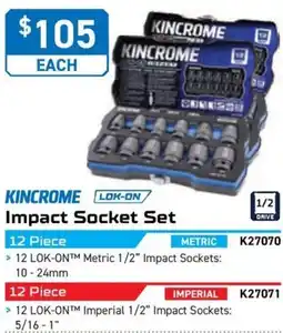 Kincrome KINCROME Impact Socket Set offer
