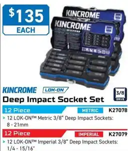 Kincrome KINCROME Deep Impact Socket Set offer