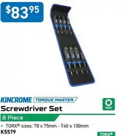 Kincrome KINCROME TORQUE MASTER Screwdriver Set 8 Piece offer