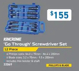 Kincrome KINCROME 'Go Through' Screwdriver Set 12 Piece offer