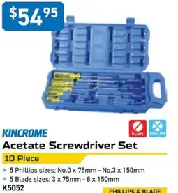 Kincrome KINCROME Acetate Screwdriver Set 10 Piece offer