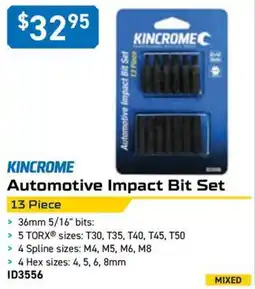 Kincrome KINCROME Automotive Impact Bit Set 13 Piece offer