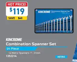 Kincrome KINCROME Combination Spanner Set 14 Piece offer