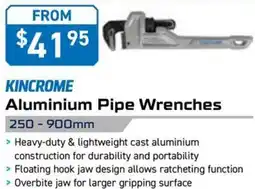 Kincrome KINCROME Aluminium Pipe Wrenches 250 mm offer