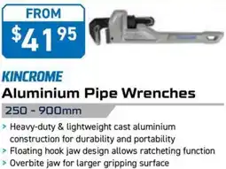 Kincrome KINCROME Aluminium Pipe Wrenches 300mm offer