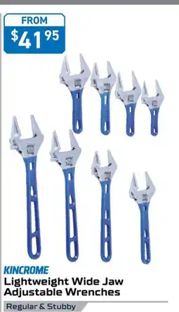 Kincrome KINCROME Lightweight Wide Jaw Adjustable Wrenches Stubby 120 mm (4.5") offer