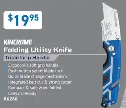 Kincrome KINCROME Folding Utility Knife Triple Grip Handle offer