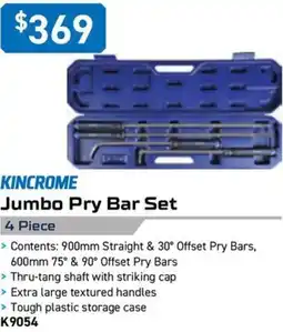 Kincrome KINCROME Jumbo Pry Bar Set 4 Piece offer