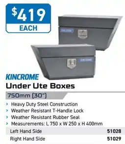 Kincrome KINCROME Under Ute Boxes 750mm (30") offer