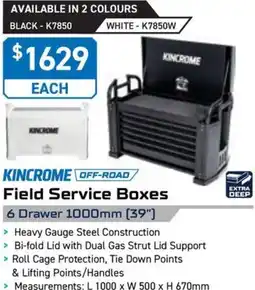 Kincrome KINCROME OFF-ROAD Field Service Boxes 6 Drawer 1000mm (39″) offer