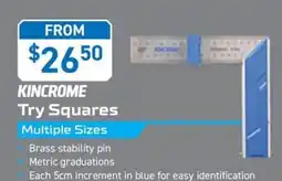 Kincrome KINCROME Try Squares Multiple Sizes 350mm offer