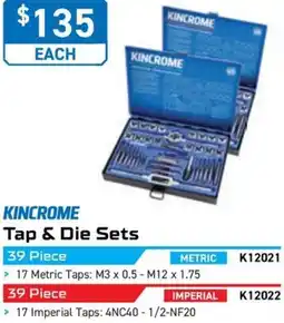 Kincrome KINCROME Tap & Die Sets offer