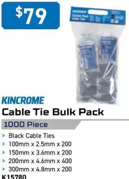 Kincrome KINCROME Cable Tie Bulk Pack 1000 Piece offer