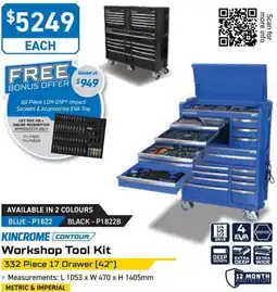 Kincrome KINCROME CONTOUR Workshop Tool Kit offer