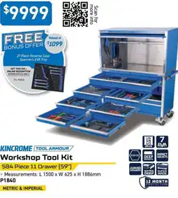 Kincrome KINCROME TOOL ARMOUR Workshop Tool Kit offer